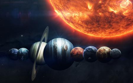 Парад планет Солнечной системы, скачать обои тема космос