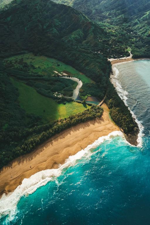 океан, пляж, вид сверху, кауаи, гавайи, 2832 на 4240 пикселей