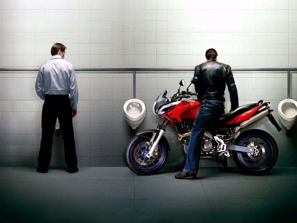 Мужик на мотоцикле в туалете, прикольные обои на айфон х, 1600 на 1200 пикселей