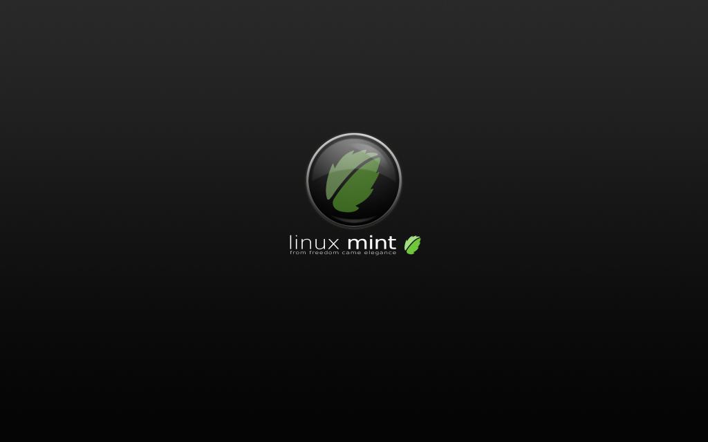 Linux mint на черном фоне логотип, скачать обои Hi-tech, 2560 на 1600 пикселей