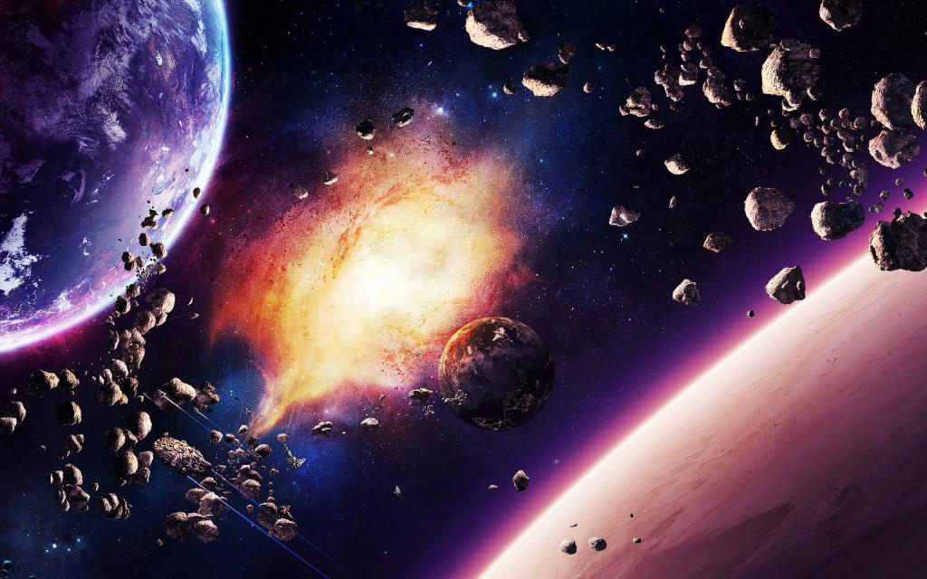 Взрыв на планете в космосе, обои iphone x космос, галактика, 2560 на 1600 пикселей