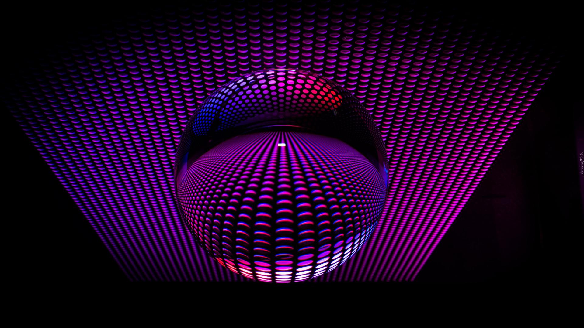 Стеклянная сфера, фиолетовый фон, 3д графика, 3д обои, 3840 на 2160 пикселей