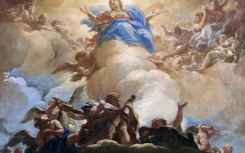 Вознесение Девы Марии, картина Лука Джордано, искусство, живопись