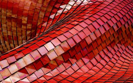 Абстрактная архитектура в красных тонах