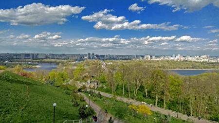Город Киев весной, река Днепр, city wallpaper phone